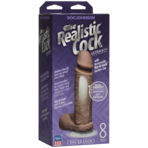 Pene Realista con Testículos – Ventosa Removible Vac-U-Lock – ULTRASKYN – 8 / 20 cm – Caramelo