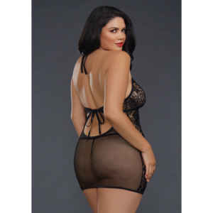 Fishnet and Lace Chemise – Plus Size