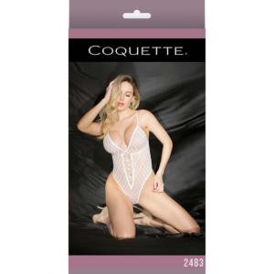 Mesh High Cut Teddy with Hidden Open Crotch – One Size