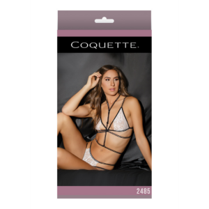 Lace Bralette, Panties and Crotchless Harness – One Size