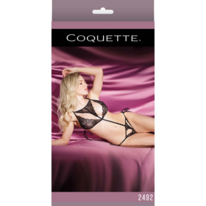 Crotchless Teddy with Side Tie and Cutouts – One Size