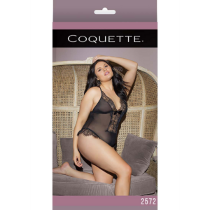 Transparent Crossless Lace Teddy – Plus Size