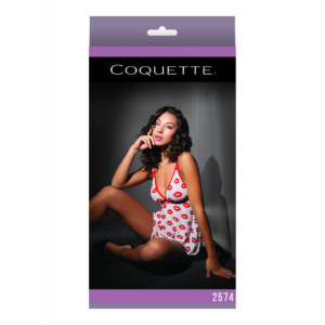 Lip Print Babydoll and Thong – One Size