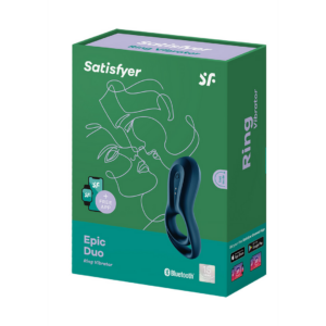 Epic Duo Ring – Double Ring Vibrating Cockring – Dark Blue