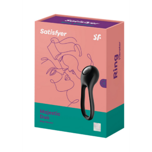 Majestic Duo – Double Strap Vibrating Cockring – Black