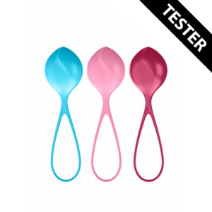 Pelotas de Fortalecimiento – Set de Kegel de 3 – Turquesa/Rojo/Rosa – Tester