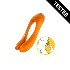 Candy Cane Finger Vibrator – Orange – Tester