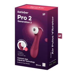 Pro 2 Generation 3 – Double Air Pulse Vibrator – Liquid Air and Connect App – Wine Red