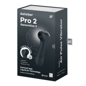 Pro 2 Generation 3 – Double Air Pulse Vibrator – Liquid Air and Connect App – Black
