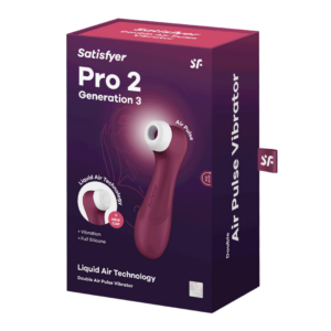 Pro 2 Generation 3 – Double Air Pulse Vibrator – Liquid Air – Wine Red
