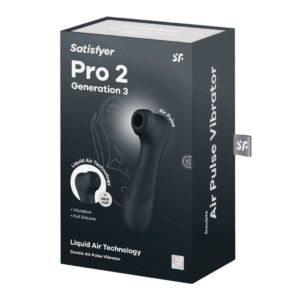 Pro 2 Generation 3 – Double Air Pulse Vibrator – Liquid Air – Black