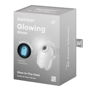 Glowing Ghost – Glow in the Dark – Double Air Pulse Vibrator – White