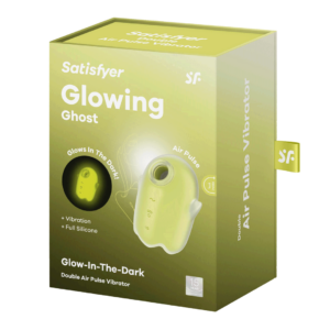 Glowing Ghost – Glow in the Dark – Double Air Pulse Vibrator – Yellow