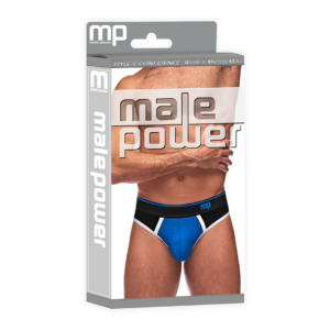 Tanga Panel – S/M – Negro/Azul