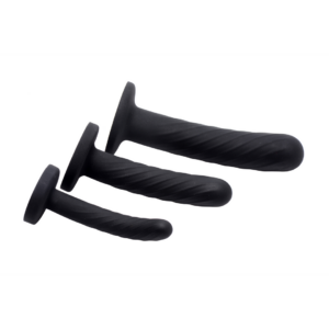 Set de 3 piezas de silicona strap-on – Negro