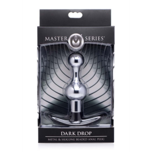 Tapon anal de metal y silicona con cuentas Dark Drop