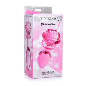 Pink Rose – Glass Butt Plug – Large