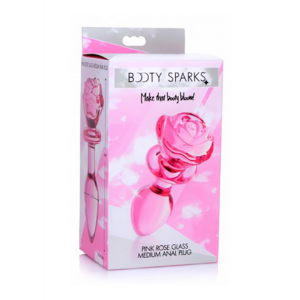 Pink Rose – Glass Butt Plug – Medium
