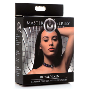 Royal Vixen – Leather Collar with Rhinestones
