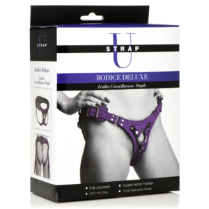 Bodice Deluxe – Leather Corset Harness – Purple