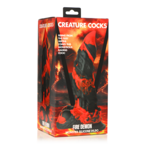 Demonio de Fuego – Dildo de Silicona de Monstruo – Rojo/Negro