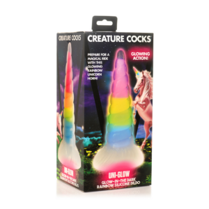 UniGlow – Glow-in-the-Dark Rainbow Silicone Dildo