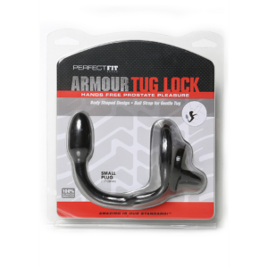 Armor Tug Lock – Cockring con Correa para Testículos y Plug Anal – Pequeño