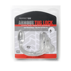 Armor Tug Lock – Anillo para el pene con correa para bolas y plug anal – Pequeño