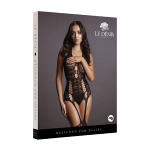 Body de red con liguero de encaje – Talla única