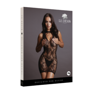 Vestido Mini de Encaje con Cuello Alto – Talla Única