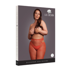 Shimmering Cut-Out Tights – Plus Size – Red/Gold Glitter
