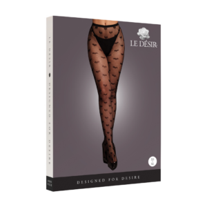Heart Patterned Tights – One Size – Black