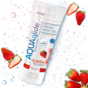 AQUAglide Neutral – Lubricante a base de agua con sabor – Fresa – 3 fl oz / 100 ml