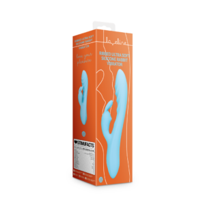 Vibrador de Conejito de Silicona Ultra Suave con Estrías – Azul Glacial