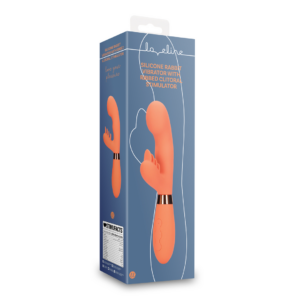 Silicone Rabbit Vibrator with Ribbed Clitoral Stimulator – Glazed Carrots