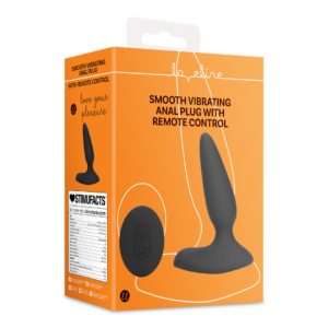 Smooth Vibrating Anal Plug with Remote Control – Licorice Black