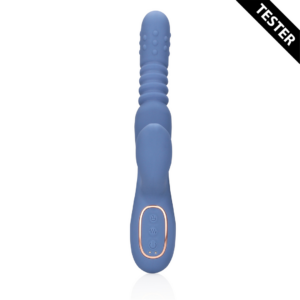Warming Rotating Beads and Thrusting Rabbit Vibrator – Blue Nova – Tester