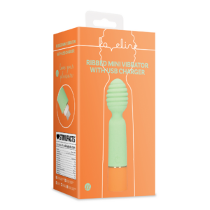Ribbed Mini Vibrator with USB Charger – Spring Sage