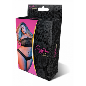 Conjunto de Halter Bandeaux y Panty – 2X – Negro