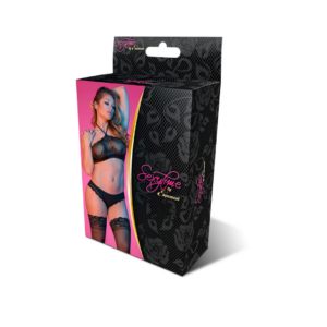 Conjunto de Halter Bandeaux y Panty – S/M – Negro