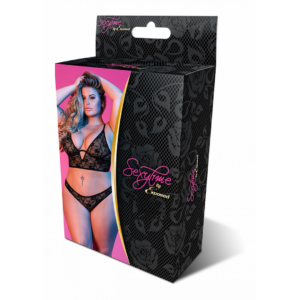 Conjunto de Bralette con Aros y Panty – 2X – Negro