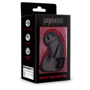 Modelo 27 – Jaula de Castidad de Silicona Ultra Suave – Negra