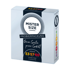 Pure Feel – Paquete de prueba medio – Condones 53, 57, 60 mm – 3 piezas