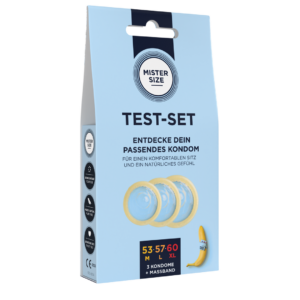 Pure Feel – Set de prueba – Condones 53, 57, 60 mm – 3 piezas – DE
