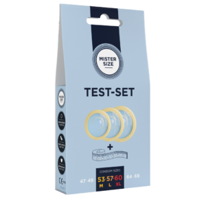 Pure Feel – Set de Pruebas – Condones 53, 57, 60 mm – 3 Piezas – ES/PT/EN