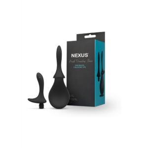 Juego de Enema Anal con 2 Puntas de Silicona – 260 ml – Negro