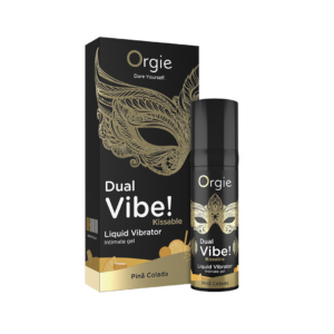 ¡Dual Vibe! Vibrador Líquido Besable – Pina Colada – 0.5 fl oz / 15 ml