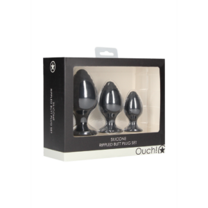 Rippled Butt Plug Set – Black