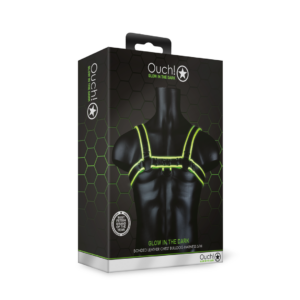 Chest Bulldog Harness – Glow in the Dark – S/M