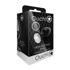 Plug Anal de Joya Redondo – Pequeño – Gunmetal/Diamond